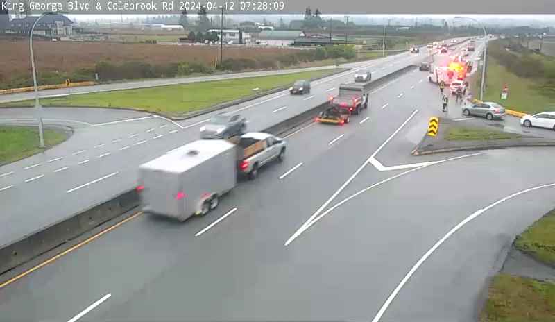 #SurreyBC - Crash on King George Blvd southbound at Colebrook Rd - Crews on scene