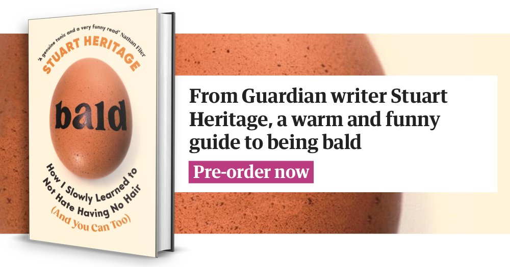 Sign up to the Guardian Bookshop newsletter and next week you'll receive an exclusive letter from @guardian writer @stuheritage about his wonderful new book, Bald: How I Slowly Learned to Not Hate Having No Hair (And You Can Too) Subscribe here: guardianbookshop.com/sign-up-to-the…