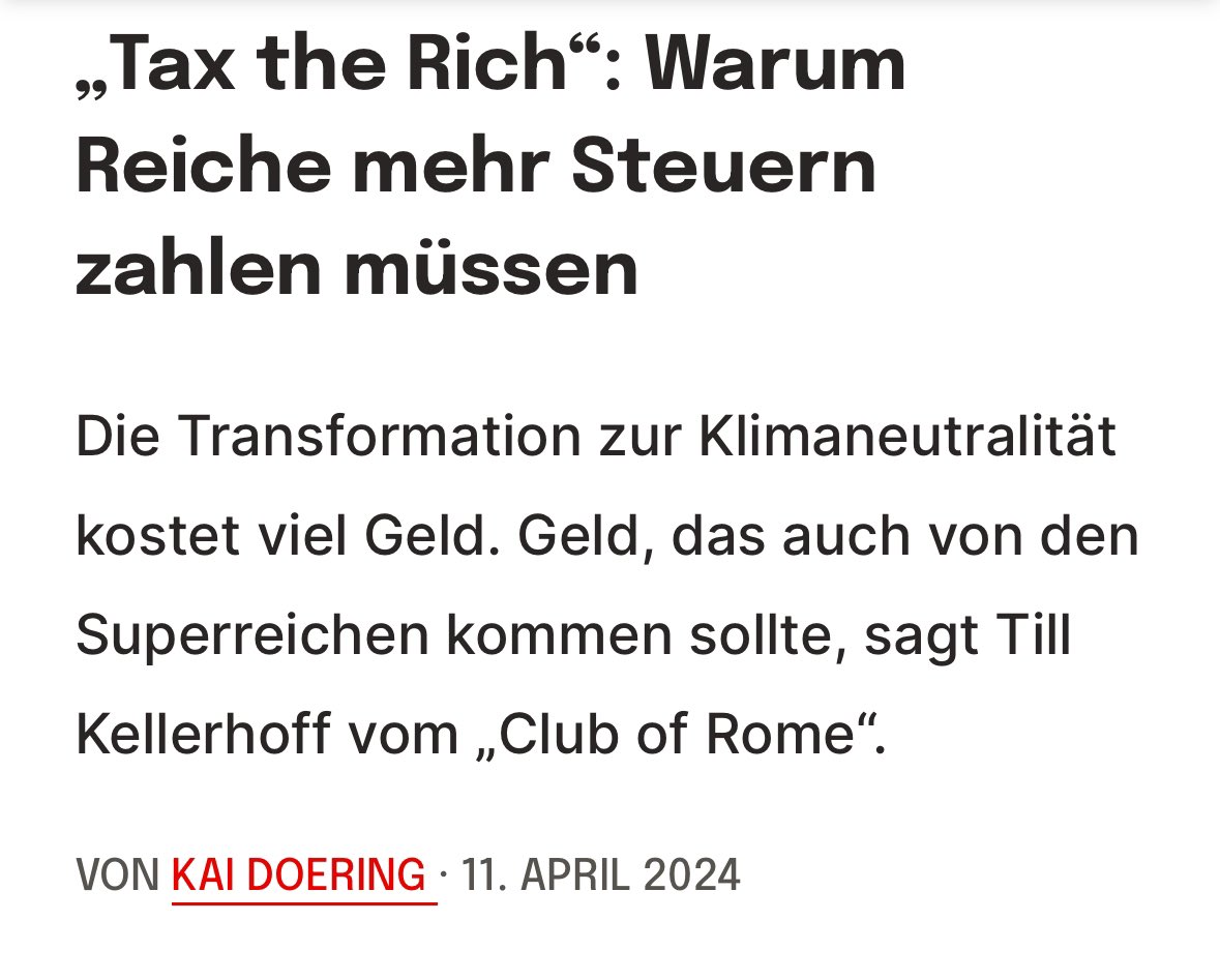 Spannendes Interview & Rundumschlag von @TKellerhoff, Autor des Buches #TaxTheRich: „Reichtum wird meist vererbt…Wenn wir wirklich eine Gesellschaft wollen, in der sich Leistung lohnt, wird man um eine Besteuerung von großen Vermögen nicht herumkommen.“👇vorwaerts.de/umverteilung-r…