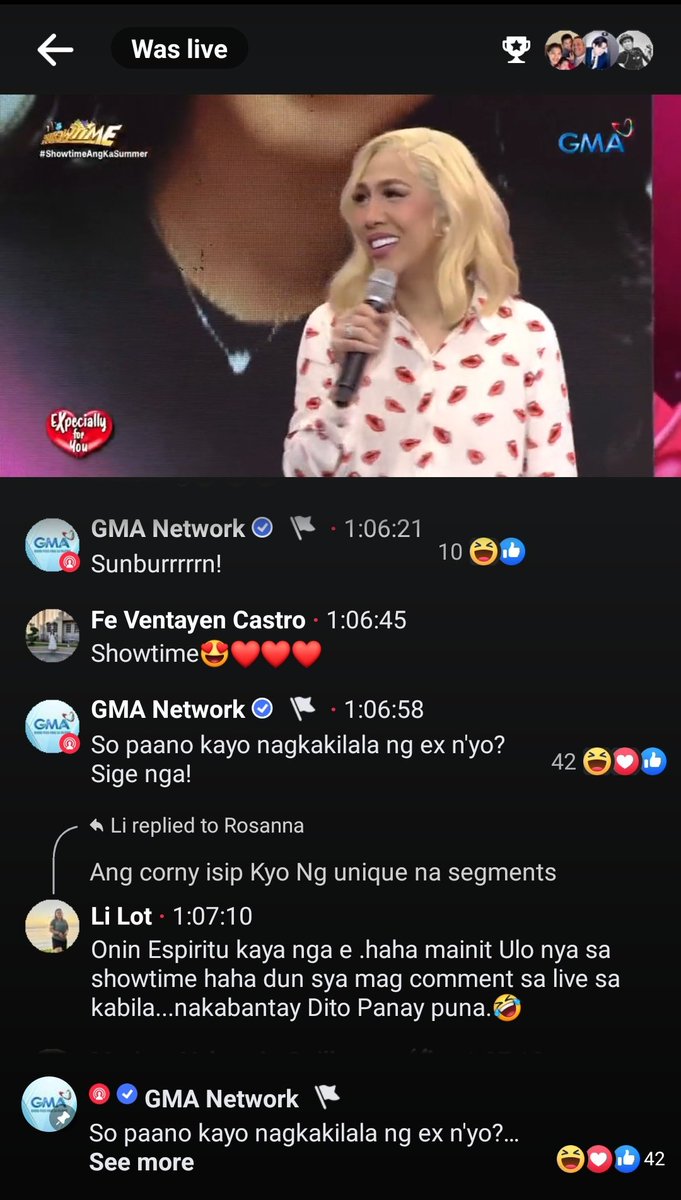 kaiiiiito_here's tweet photo. Ang kulit pala ng Facebook Live handler ng GMA Network/Kapuso Stream. Nakakatuwa yung ganitong interaction. ♥️✨

#ItsShowtime #ShowtimeSaGMA #ShowtimeAngKaSummer https://t.co/8PsXpU3LwT