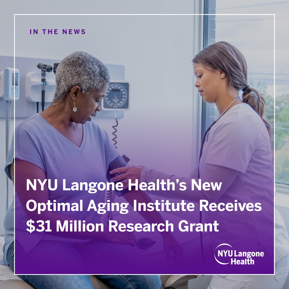 A new $31 million @NIH grant to NYU Langone’s Optimal Aging Institute helps continue work identifying the links between vascular risk factors and dementia in older adults. Learn more about the research: bit.ly/4b9aMw3