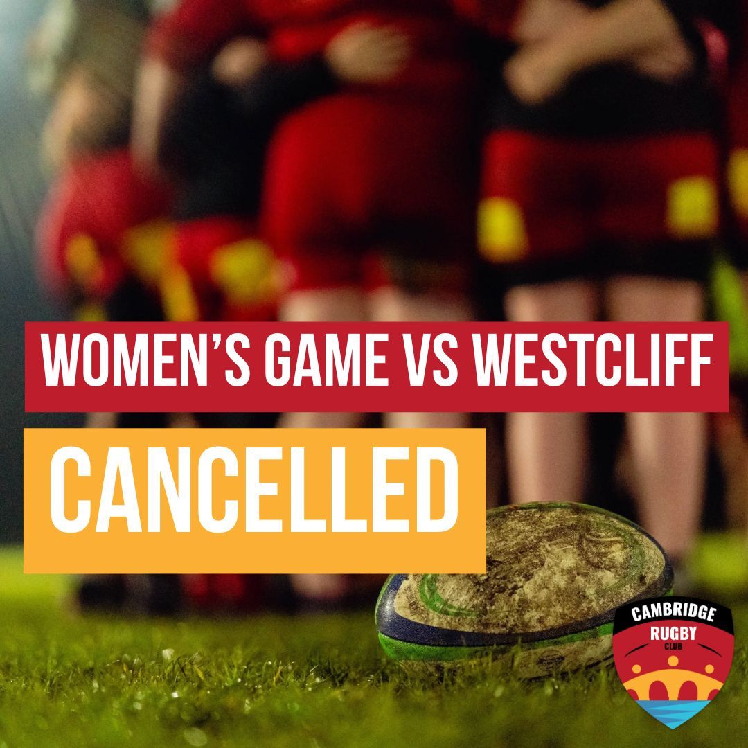We are sorry to say that the Women’s game vs Westcliff on Saturday has been cancelled. Gates will still open at 11am, so be sure to get down early and soak up the atmosphere! 🏉