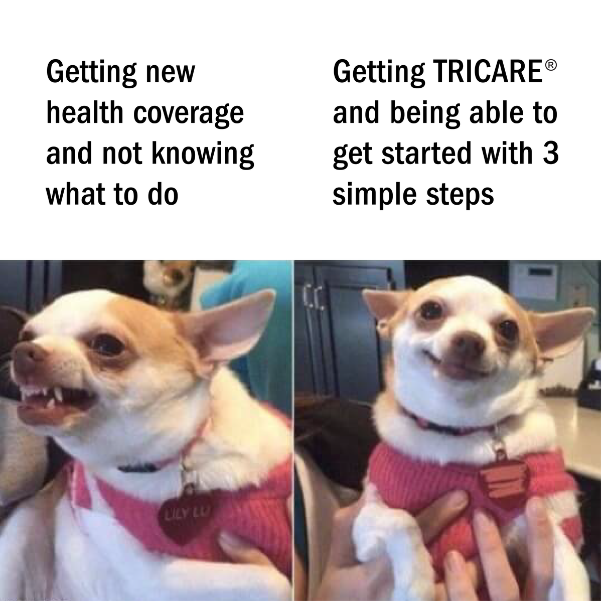 Are you new to TRICARE? Get started with these three simple steps: 1. Confirm your eligibility online using the milConnect portal 2. Use TRICARE’s Plan Finder tool to pick a plan 3. Decide what plan is right for you and enroll Learn more at: tricare.mil/New