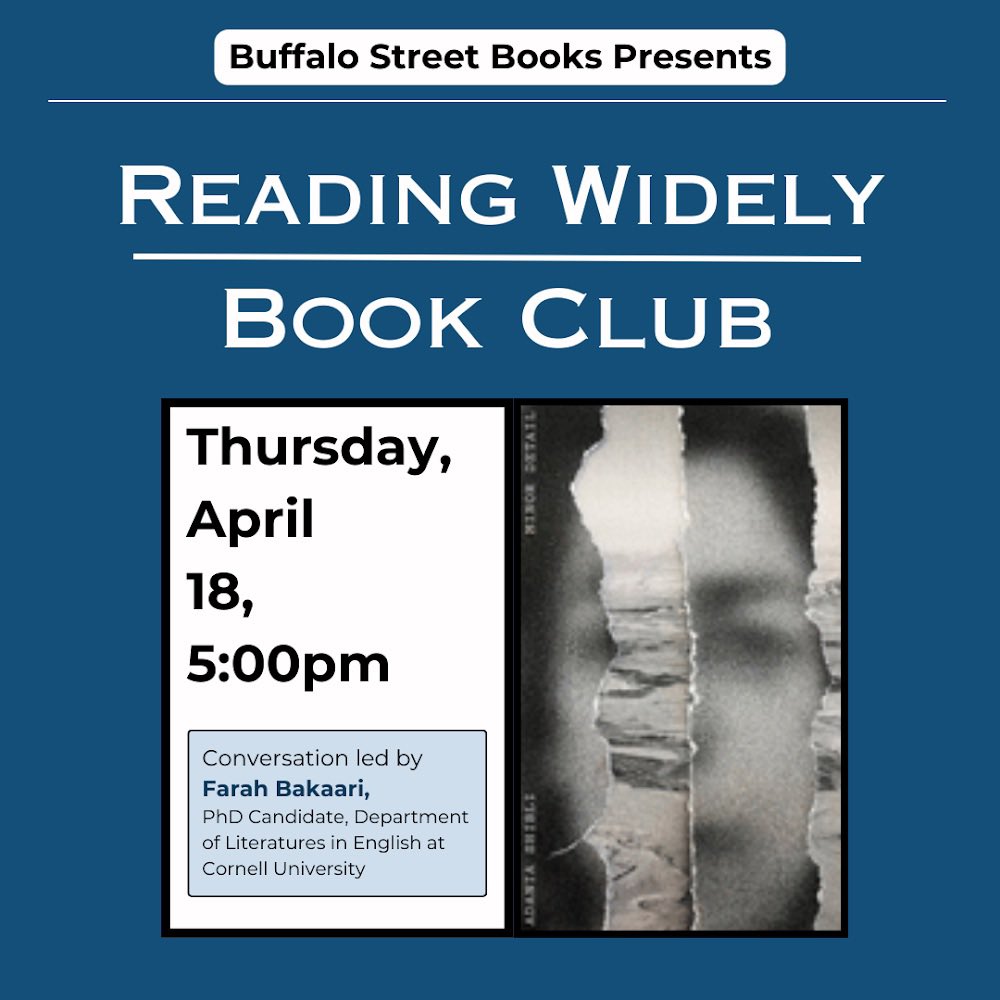 This Thursday, 4/18 , I’ll be leading a conversation on Adania Shibli’s A Minor Detail at Buffalo Street Books. You can buy it 10% off at the store and it’s fairly a short read, so consider joining us ✨ buffalostreetbooks.com/event/reading-…
