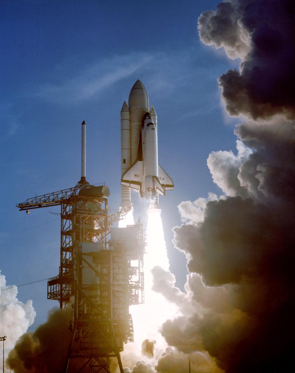 The first ever shuttle launch 🚀 On April 12, 1981, NASA astronauts John Young and Robert Crippen launched aboard space shuttle Columbia from Launch Pad 39A as part of the STS-1 mission, ushering in a new era of space exploration for humanity.