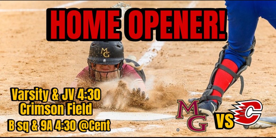 Home Opener at Crimson   Field TODAY4:30!!!!

We take on the Centennial Cougars of the NWSC & Section 5AAAA!  #GameTime #BestTimeoftheYear #OutsideBall #CrimsonCulture