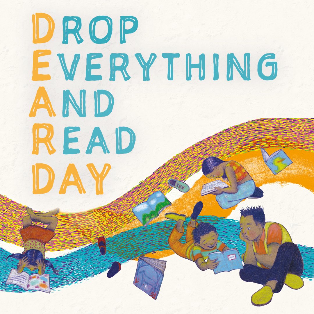 Every year on Beverly Cleary’s birthday (April 12), we celebrate D.E.A.R., which stands for 'Drop Everything and Read.' How are you celebrating today? Art by Rosana Faría and Carla Tabora from COLORFUL MONDAYS beverlycleary.com/dear-day #DEAR #dropeverythingandread