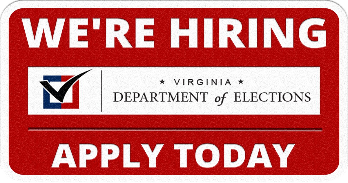 Come work with us! The Department of Elections is hiring for an Elections and Registration Specialist (ow.ly/o4A450Rf0jv). Click the link for more information.