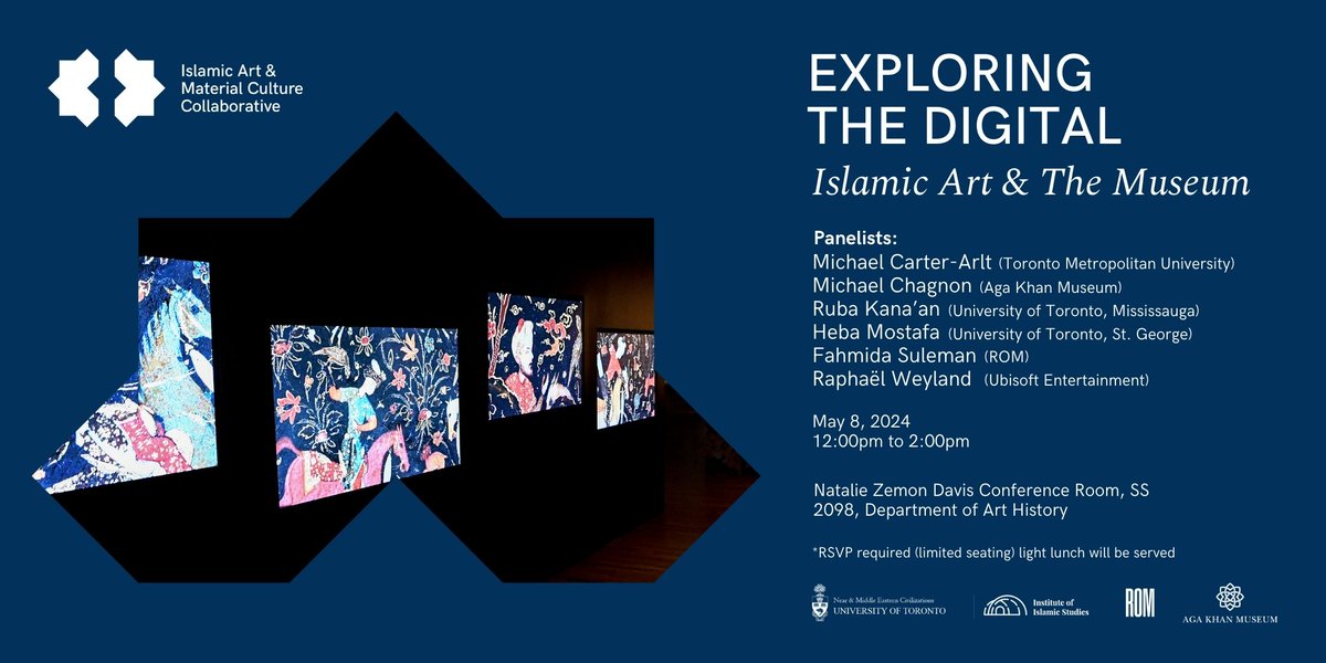 📚Join us for 'Exploring the Digital: Islamic Art and the Museum' 📅 Wednesday, May 8, 2024 🏛️ This is an in-person event 🎟️ For more info, visit: iamcc.ca/exploring-the-… 🔍