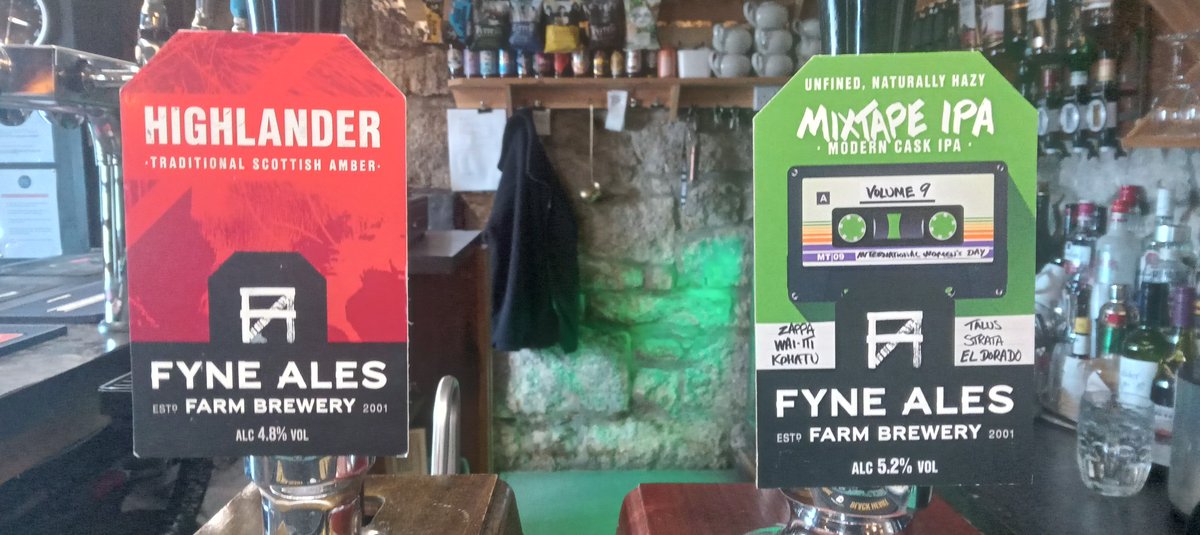 Currently going down very well indeed are Highlander and Mixtape IPA #9 from @FyneAles . Be quick if you'd like a pint!