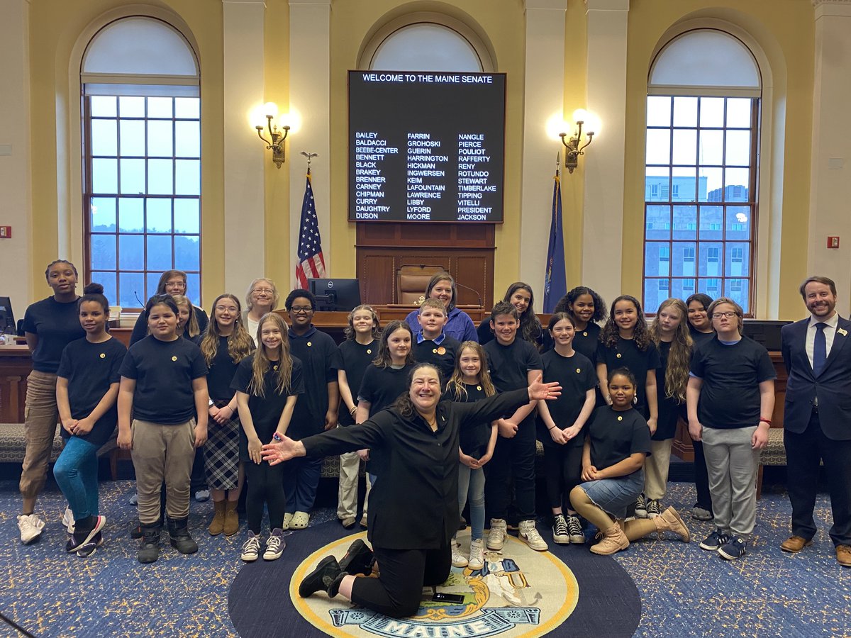 This morning, I am excited to welcome to the Maine Senate students from Sherwood Heights Elementary in Auburn — here to sing the National Anthem. Having served as a substitute teacher at their school, I am especially proud to welcome them to the Senate and hear them sing.