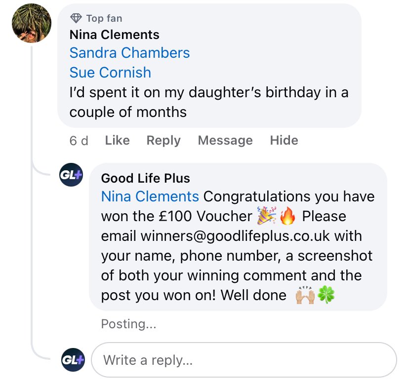 Well done to Nina Clements for Winning last weeks £100 Amazon Voucher! Make sure you’ve entered this week £100 Boots voucher GIVEAWAY! Good Luck everyone! 🍀