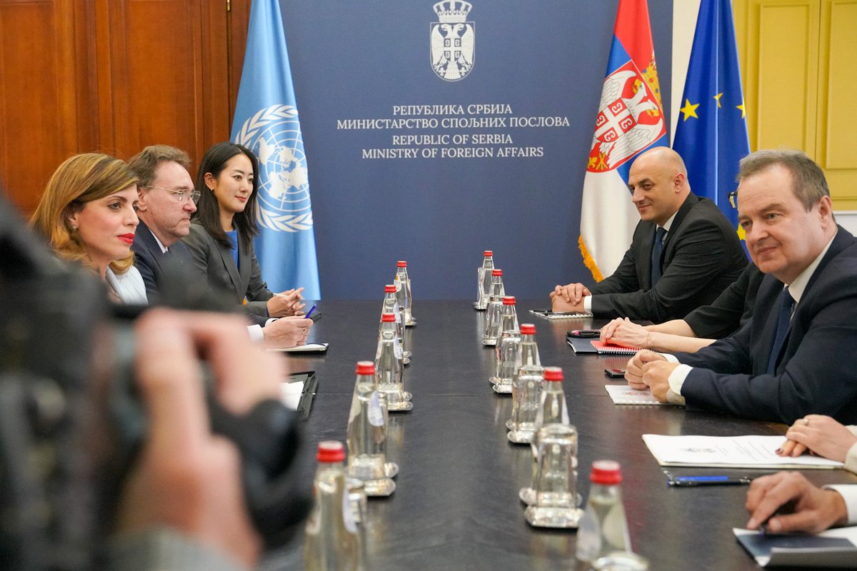 The importance of returning to constructive dialogue w Pristina was underscored by SRSG Ziadeh during a meeting w Serbian Foreign Minister Ivica Dacić. 'Compromise + cooperation is needed for benefit of all.' Today’s meeting was part of reg consultations ahead of #UNSC briefing.