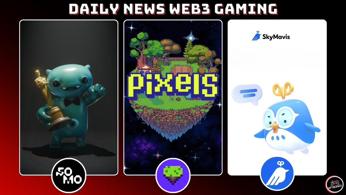 NFToGames's tweet photo. ๐๏ธ Daily News #Web3Gaming ๐ฎ
๐ The @playsomo site will be Revealed Today ๐ฏ
๐ฆ @SkyMavisHQ Trusted Domain System ๐ฅ
๐ Game updates in @pixels_online ๐ฅ
$BEYOND $PIXIZ $PARAM $TRIP #NFToGames https://t.co/52e23MPEYQ