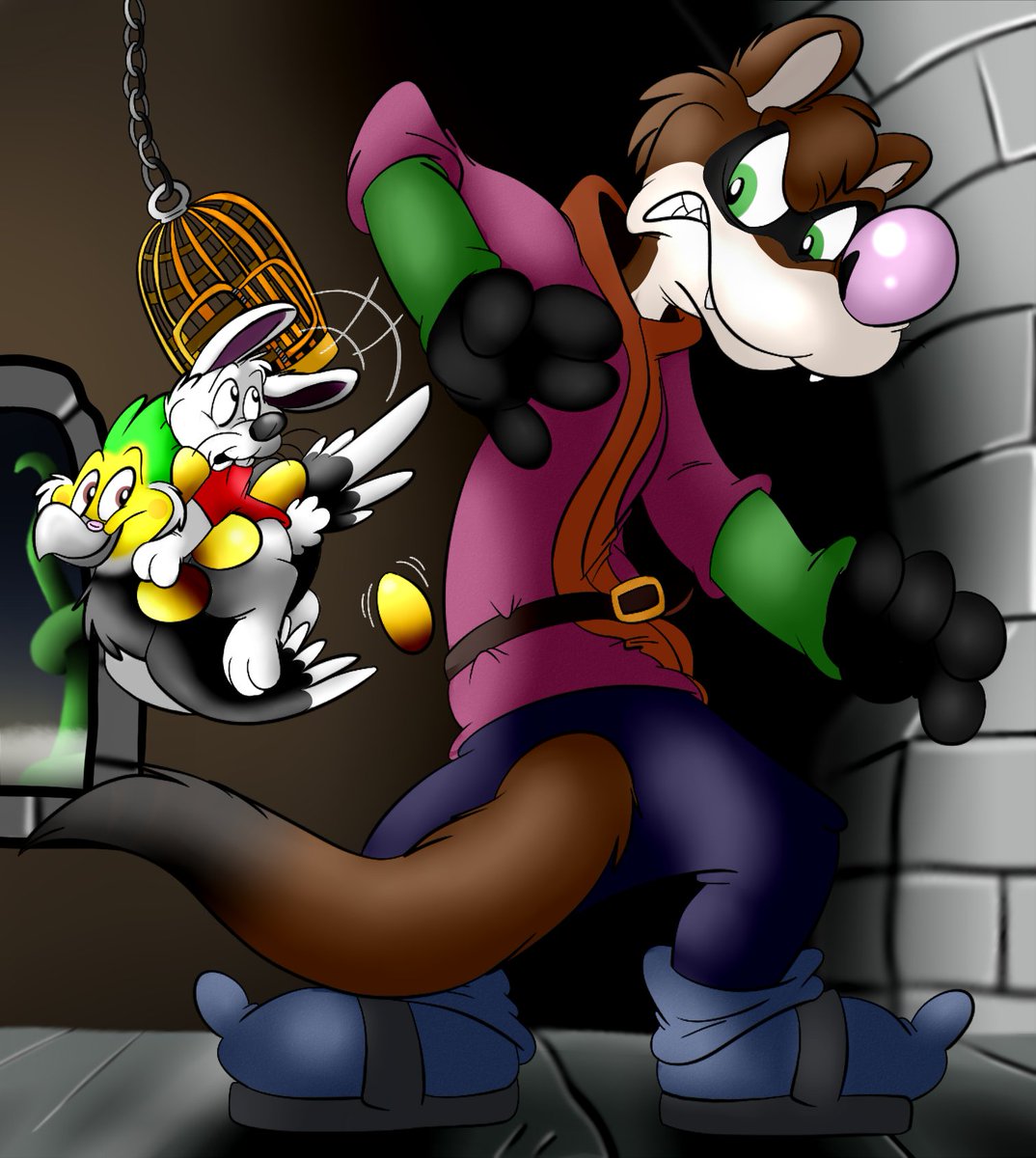 #AptoApril Day 12: Art? Well, maybe life imitating art, I guess? This one is tough... How about replicating somewhat of a scene from one of my favorite movies? Illas as Willie the Giant from Mickey and the Beanstalk! 🎨 @SpitzyTheClown 2014