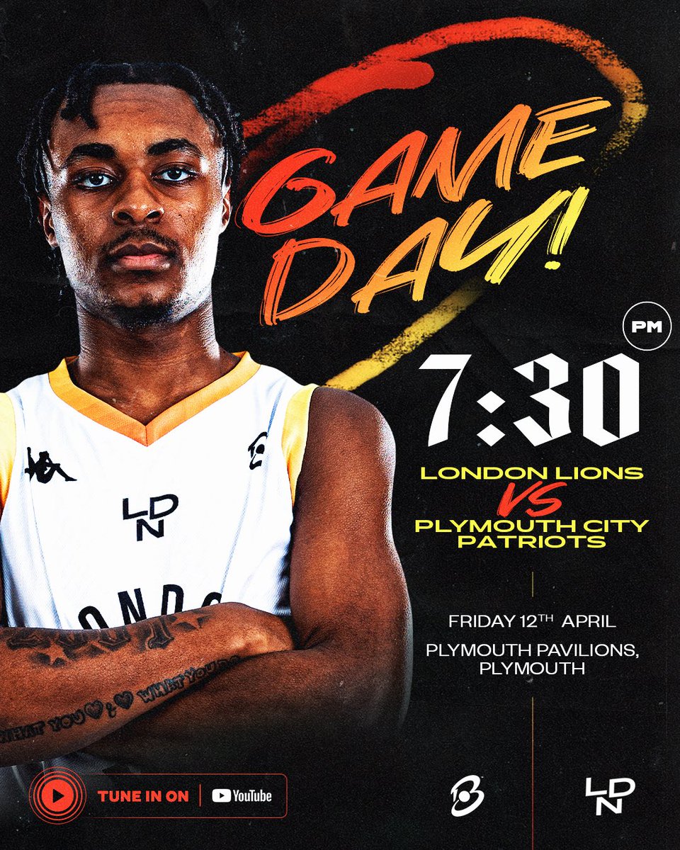 GAME DAY 🦁 🆚 @PlymCityPatriot ⏰ 7:30pm 📍 Plymouth Pavilions 🔴 Watch live: youtube.com/live/Anbw2Ebsj… #WeAreLondon