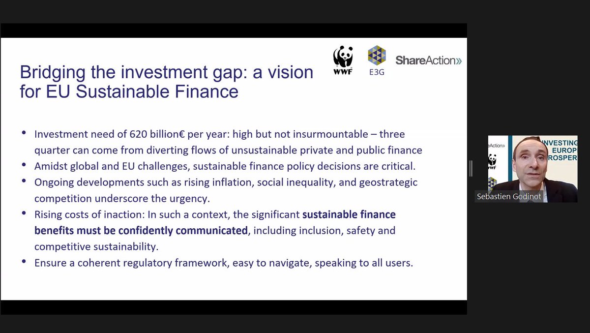 Today WWF EU, @ShareAction & @E3G were joined by 130+ people to dive into the findings of our report & explore the 🔑 role of financial regulation and policies in accelerating the transition to sustainability. wwf.eu/?13320416/Inve…