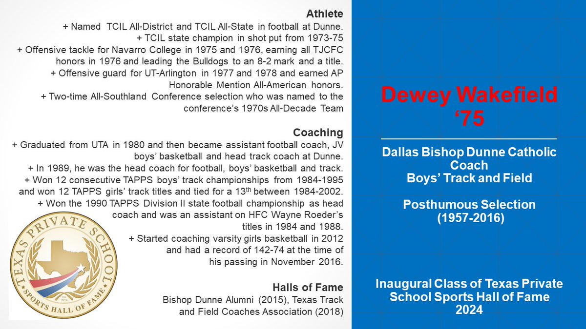 Dewey Wakefield Dallas Bishop Dunne Catholic @BishopDunne Coach Track and Field
