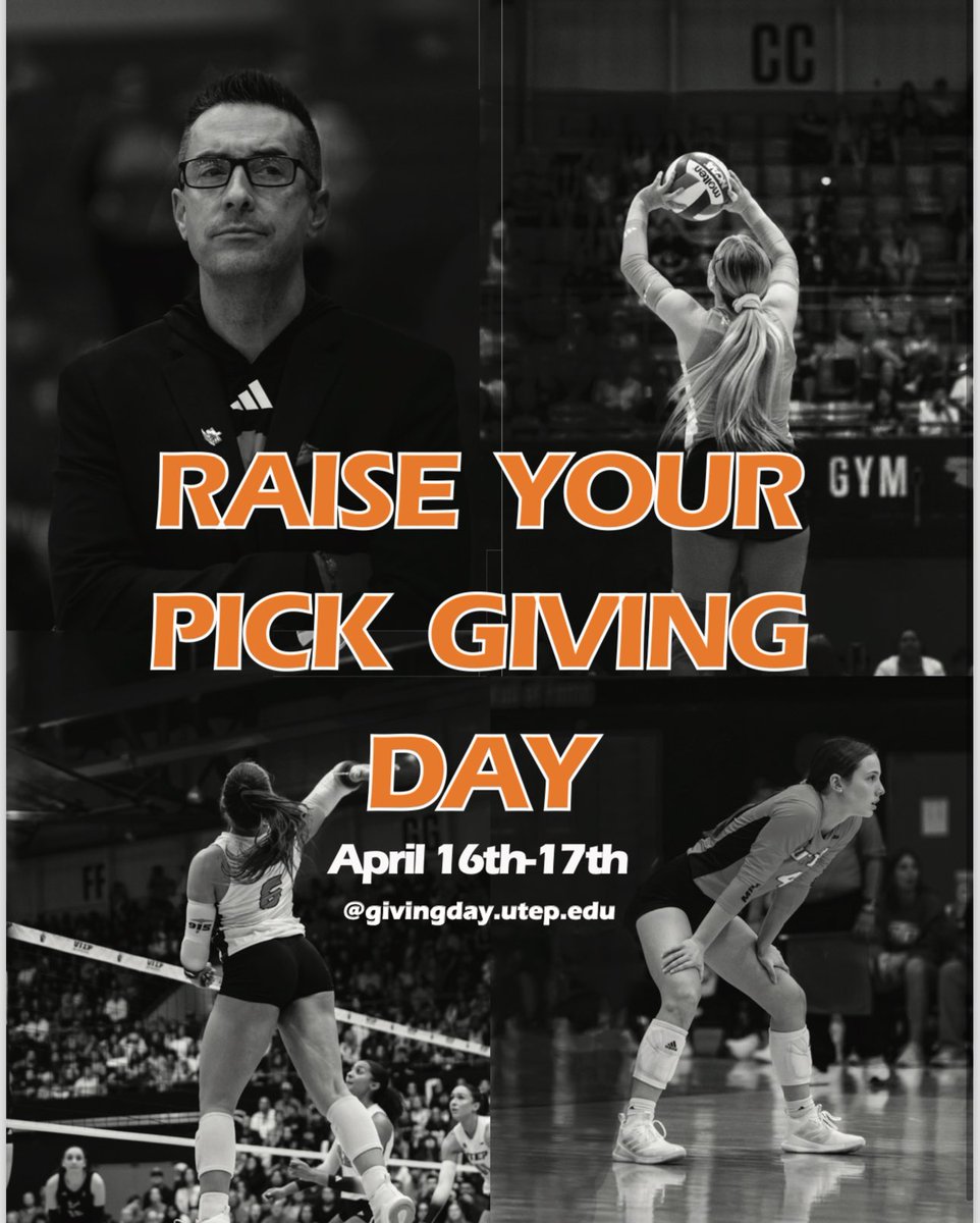 Become an ambassador today and help your UTEP Volleyball program take it to the next level!! The day of giving will take place April 16th-17th! Even just a small donation of $5 can help us go a long way! 

Donate here : @ givingday.utep.edu
🤙🏼🧡💙