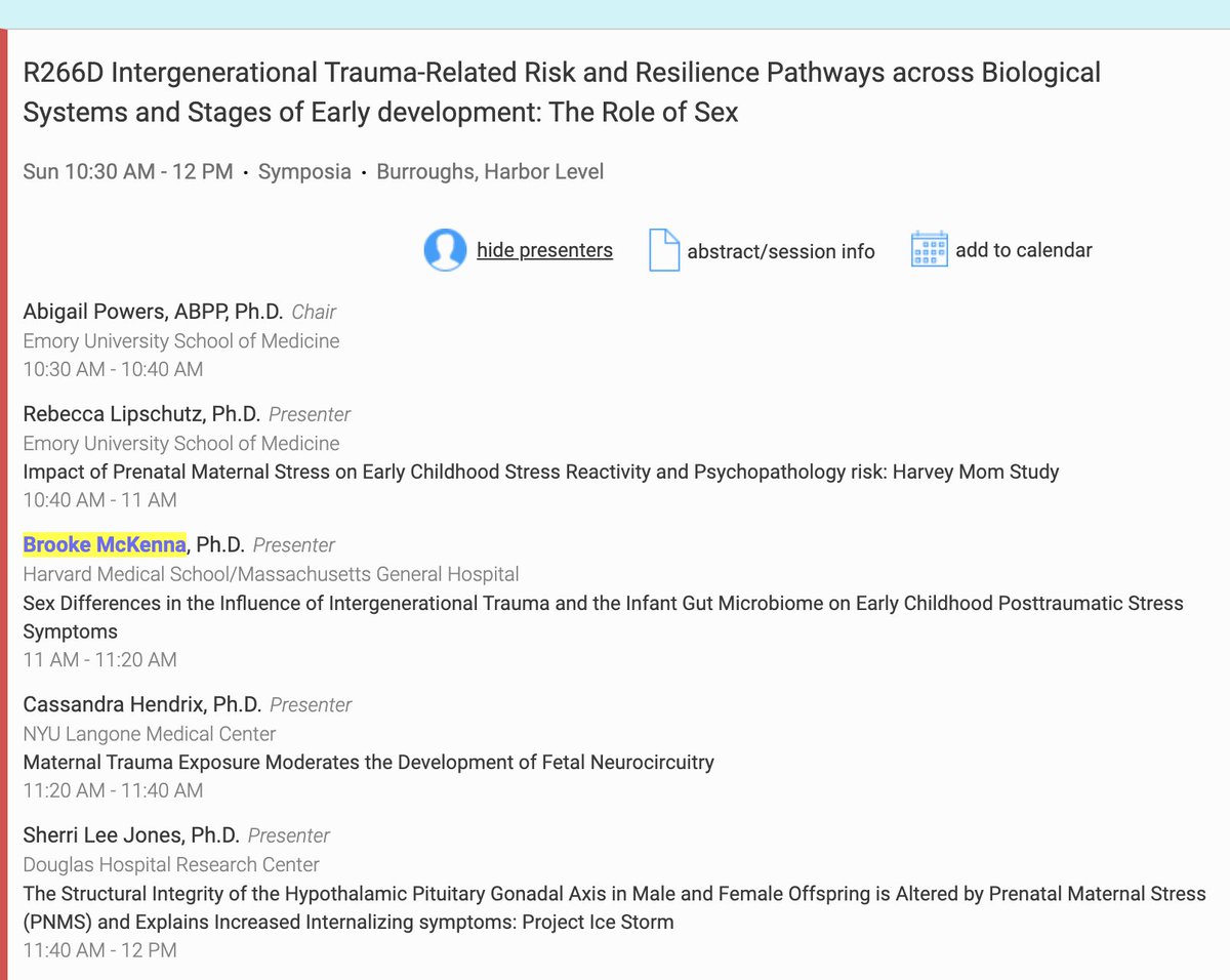 We also have a great symposium on 'Intergenerational Trauma-Related Risk and Resilience Pathways across Biological Systems and Stages of Early Development'. If you're at #ADAA2024 come join us Sunday morning at 10:30am! @DrPowersLott @CassieLHendrix