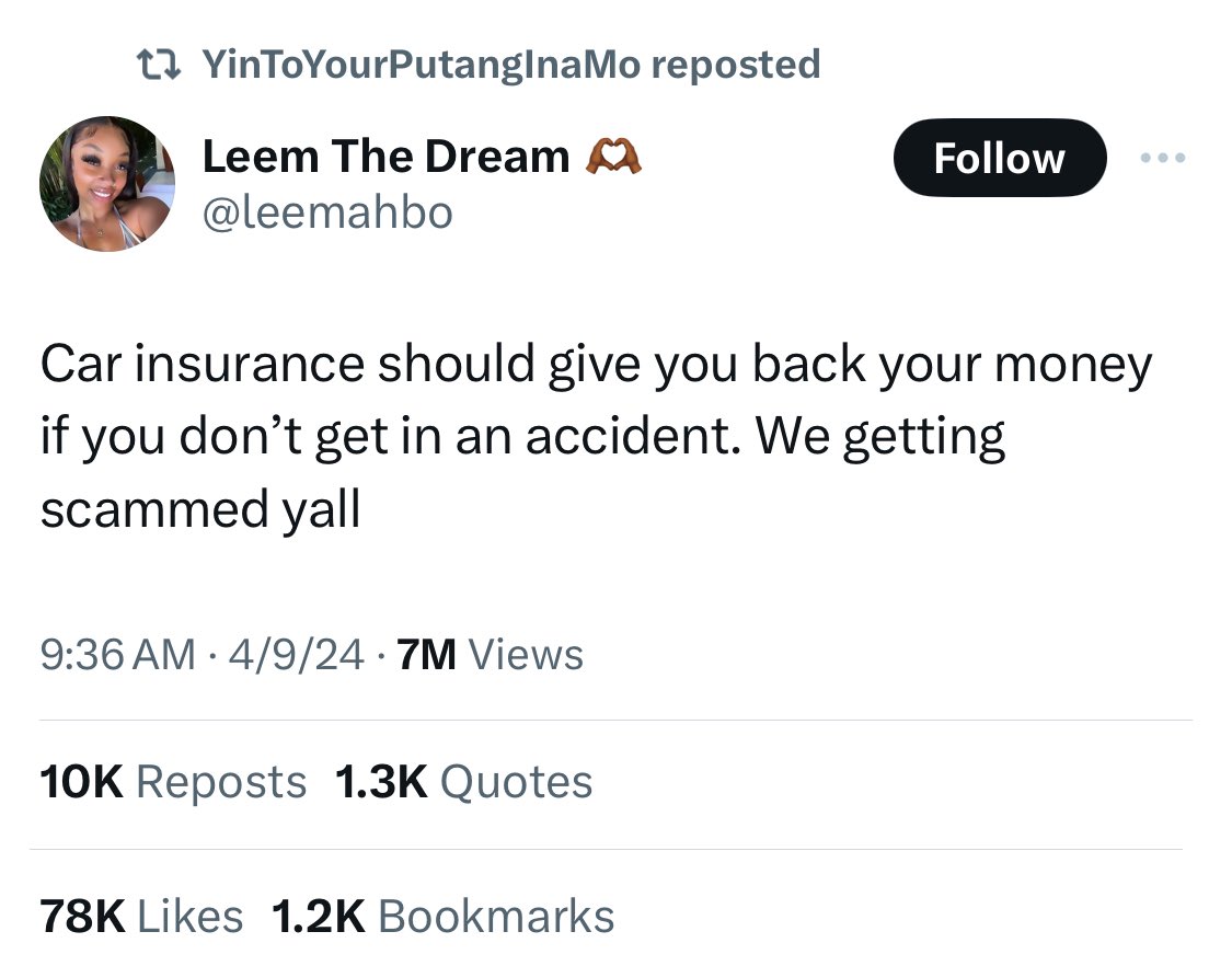 Forget about per capita. They don’t even understand how insurance works.