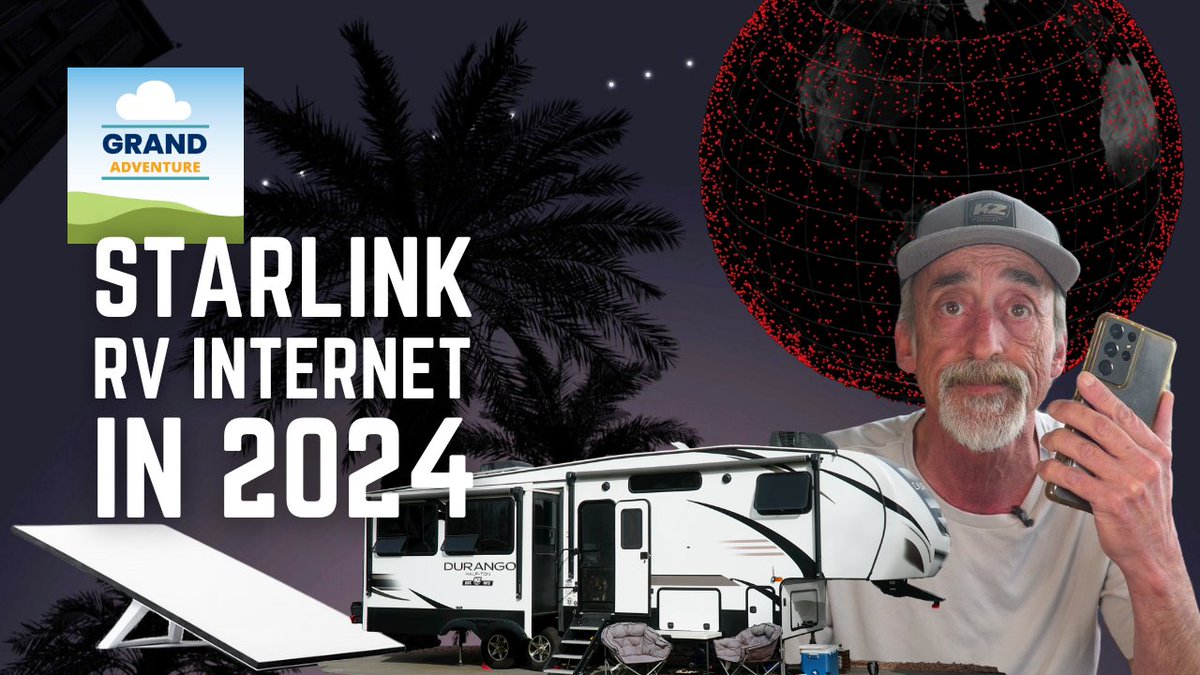 Are you contemplating #Starlink #satellite #Internet for your #RV #travel? Did you miss Wednesday night's #GrandAdventure premiere? Episode 354 youtu.be/yahE53mW-DM is now available on demand to answer your questions about the state of Starlink updated for 2024. Check out the