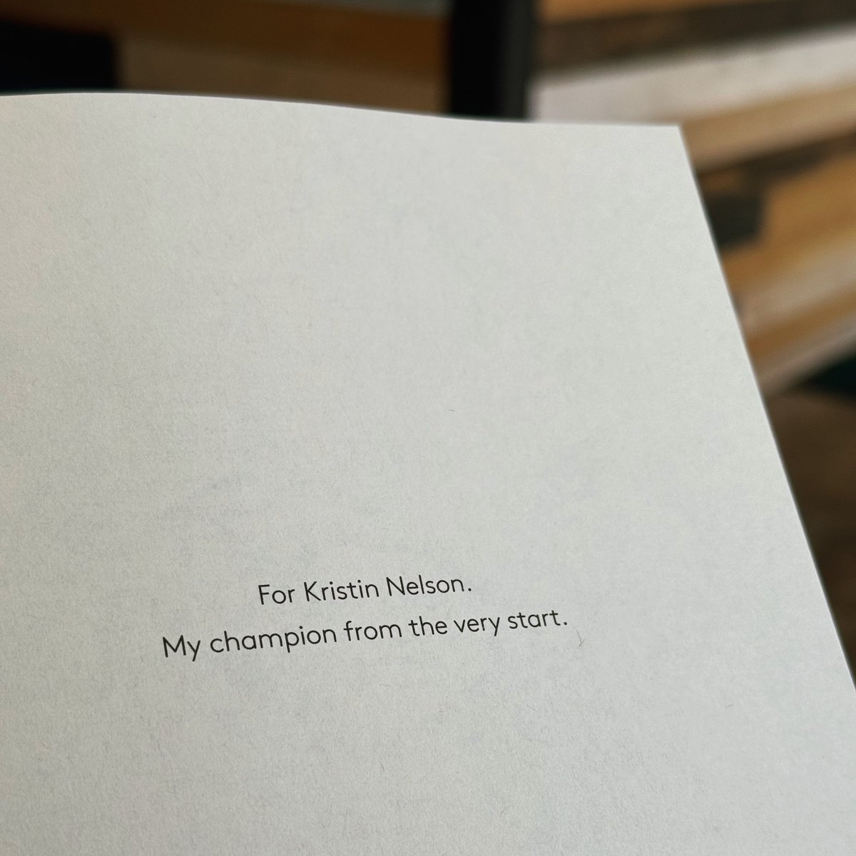 I take my dedications very seriously. They’re just such a wonderful way to honor someone you care about, and A Whisper in the Walls is for @agentkristinNLA because she’s been with me from the very start. Always championing. Always believing. Cheers to number 12, Kristin!