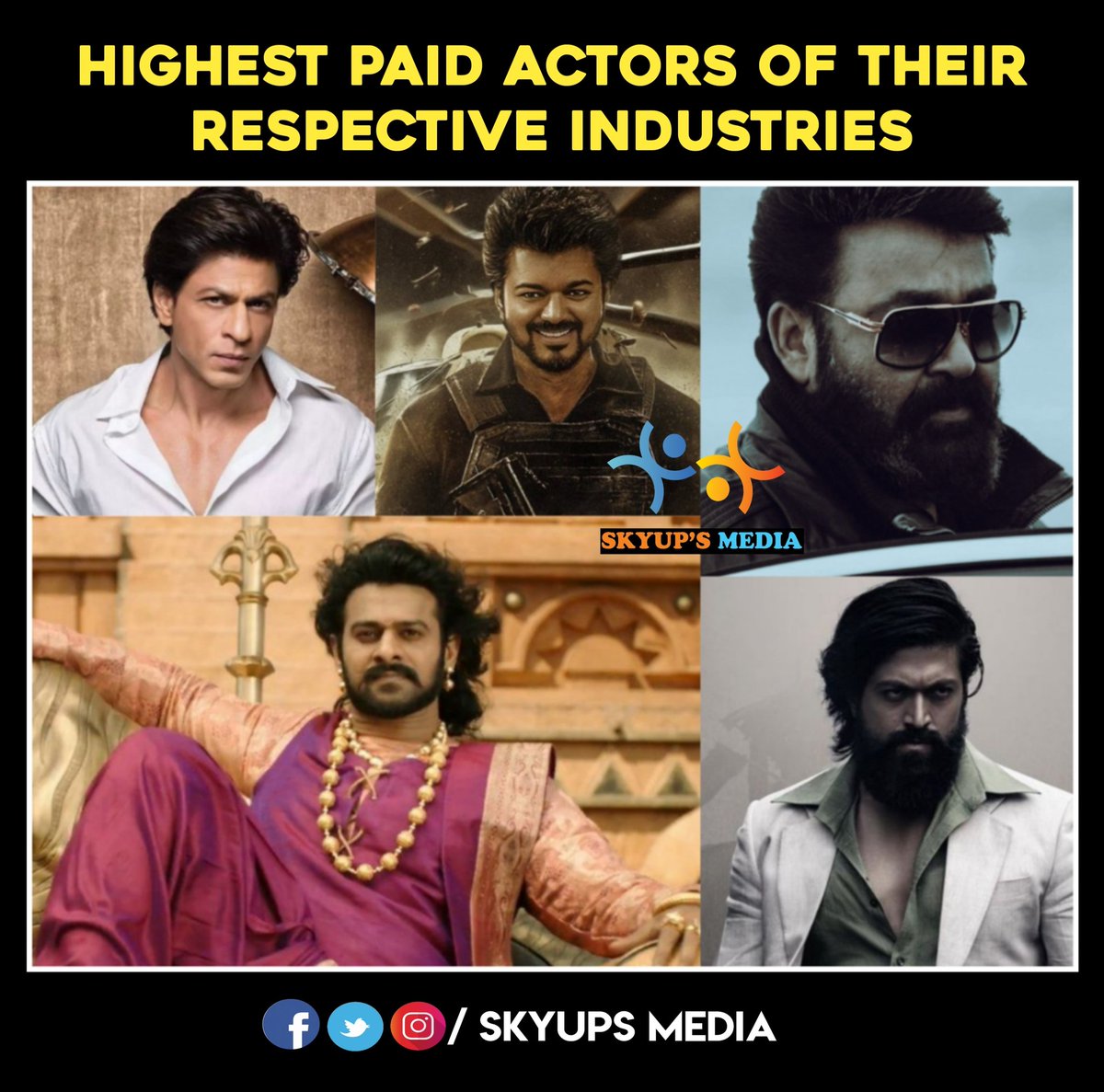 #Prabhas #SharukhKhan #MohanLal #ThalapathyVijay #Yash