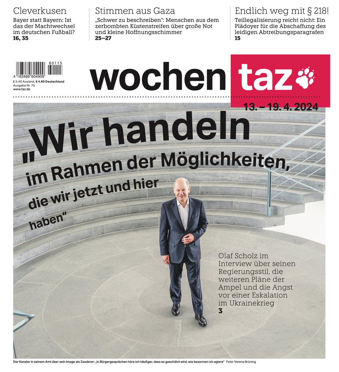 Die neue @wochentaz mit O-Ton #Scholz @tazgezwitscher