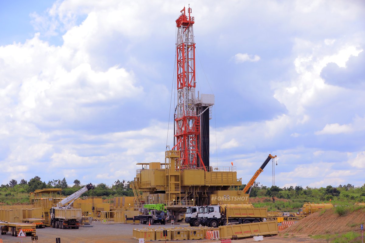 The @TotalEnergiesUG SINOPEC 1503 silent walking rig, currently stationed at the Gunya-01 well pad, Tilenga Project, where 7 out of the 14 wells have been drilled. It is automated and Soundproofed to meet the National Noise Emission Standards hence the name ‘silent rig'.