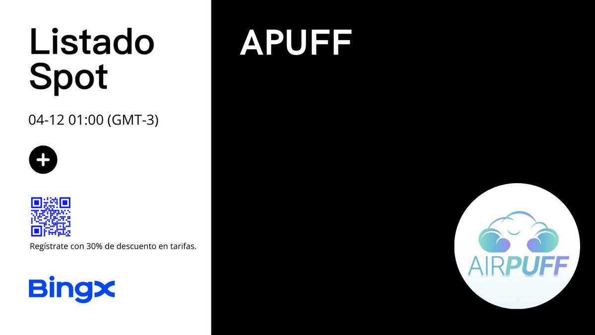 BingXLatino's tweet photo. ⚡ Hemos listado $APUFF en #BingX Spot.
📊 #Trading de #APUFF: https://t.co/vpB1DeFRkM https://t.co/jegDNS46A1