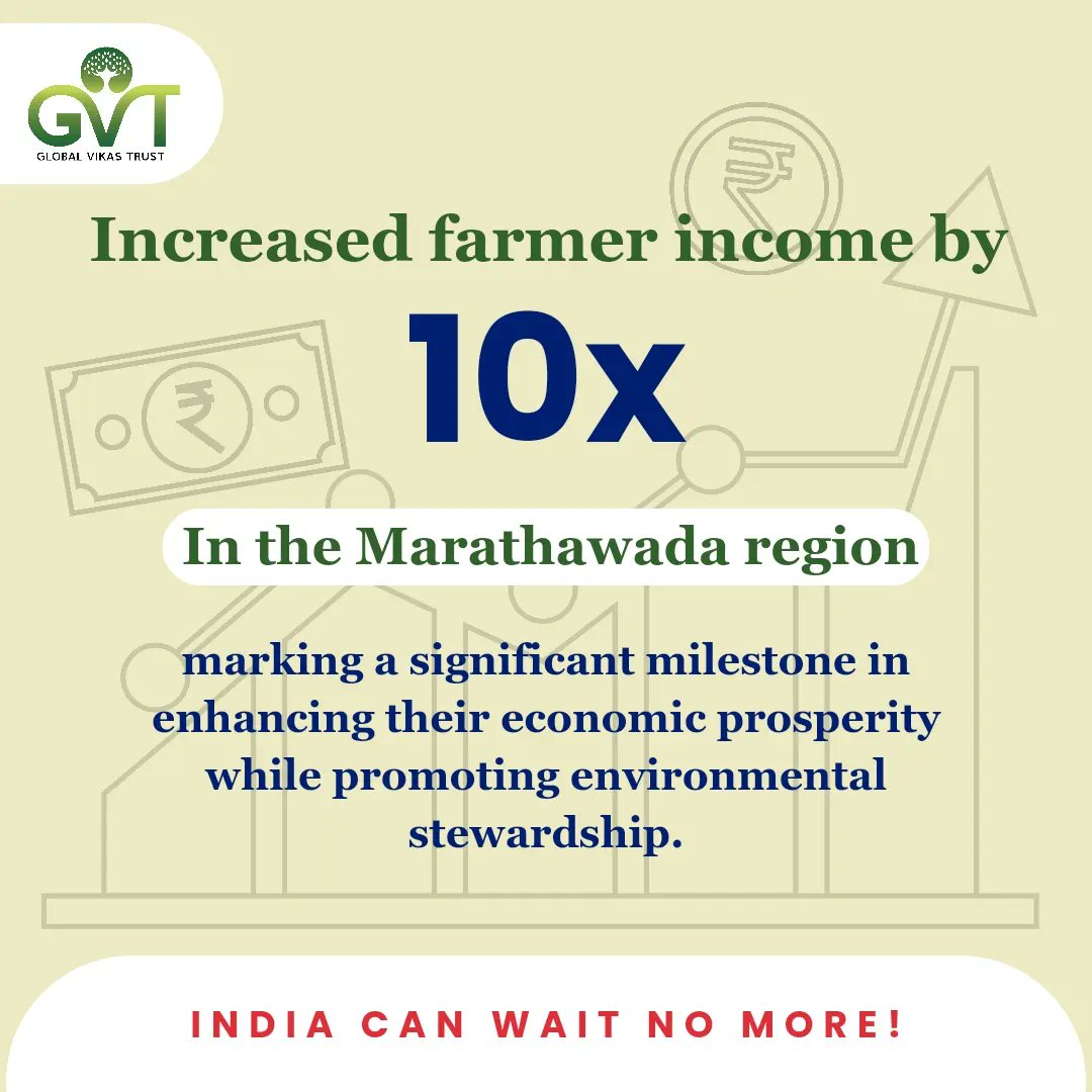 Global Vikas Trust spearheads initiatives to empower farmers, uplift livelihoods, and bolster water security for sustainable agricultural progress. Join us in fostering resilience, prosperity, and lasting impact. India Can Wait No More! #FarmersFirst #SustainableAgriculture