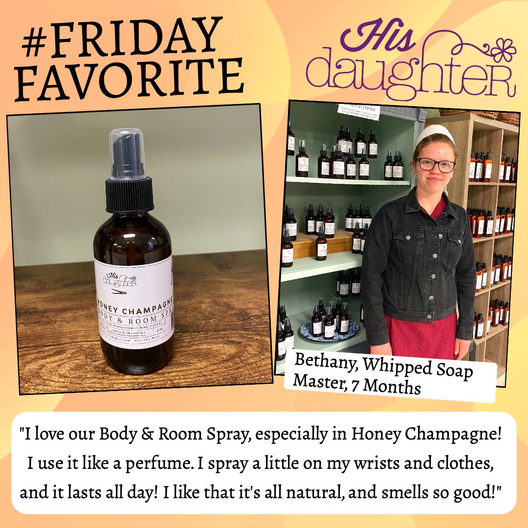 There are so many wonderful scents to choose from in our Body & Room Sprays! Which is your favorite? ❤️

#hisdaughtershop #middlefieldOH #Geauga #geaugacounty #Ohio #shoplocal #ShopSmall #fridayfavorites #happyfriday #favoritethings #favorite #bodyspray #allnatural #smellgood