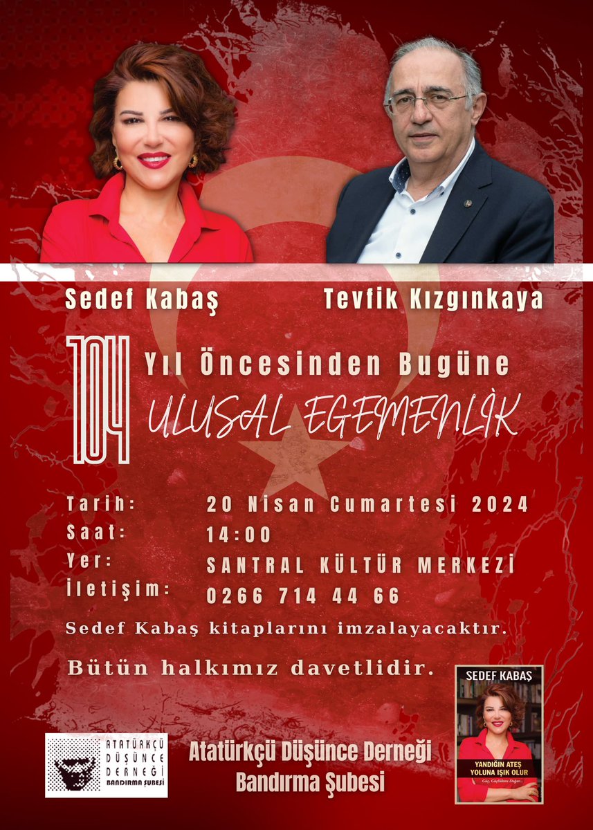 Hayat vazgeçmeyenleri ödüllendirir👍
20 Nisan’da Bandırma’dayız…
🔻
YANDIĞIN ATEŞ 🔥
YOLUNA IŞIK OLUR🌟
#yandığınateşyolunaışıkolur #sedefkabaşkonuşma #sedefkabaşsöyleşi #sedefkabaşkitap #sedefkabaşimza #güçgüçlüktendoğar #ilhamverenler #pesetmeyenler
🔻
@tevfikkkaya…