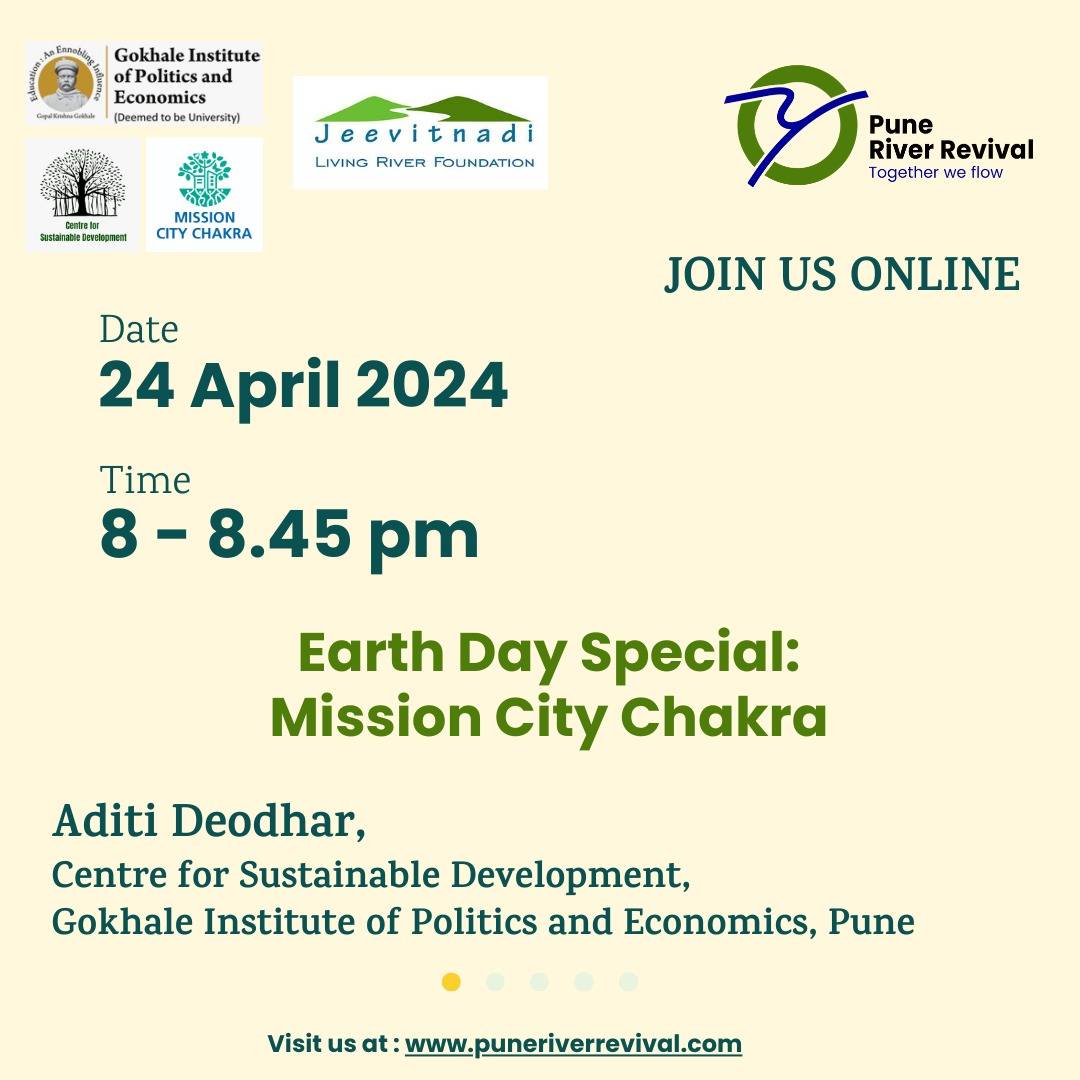 Join Pune River Revival's weekly webinar series, starting 24 April, every Wed at 8 pm First topic aligns with Earth Day: Planet vs Plastic Speaker inputs followed by open discussion Zoom link: bit.ly/3e79lqT Meeting ID: 895 1917 0542 Passcode: 210322 RT please!