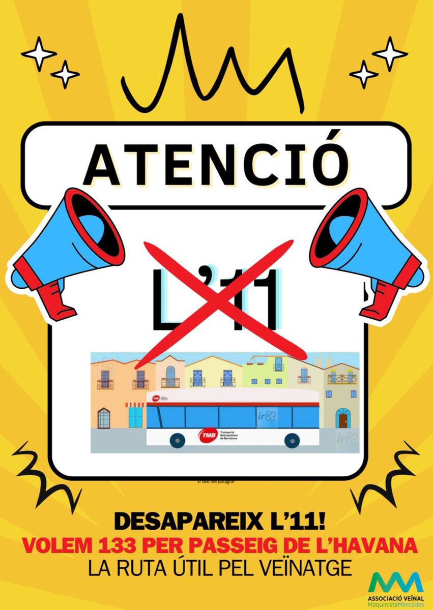 És inacceptable que l'autobús 133 NO passi pel carrer Passeig de l'Havana! Exigim una solució immediata per millorar el transport públic en aquesta zona. 
#133PelPasseigDeLHavana

@tmb @BCN_SantAndreu @Mobilitat_AMB @BCN_Mobilitat @ATMbcn #CAPCasernes @aebonpastor