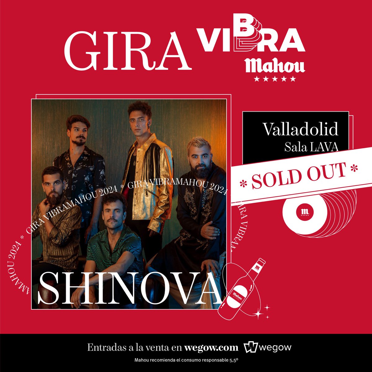 ¡Es HOY Valladolid! Arrancamos la Gira @VibraMahou 🔥 🚪 21:00 Apertura de puertas 🎤 22:00 Inicio de concierto