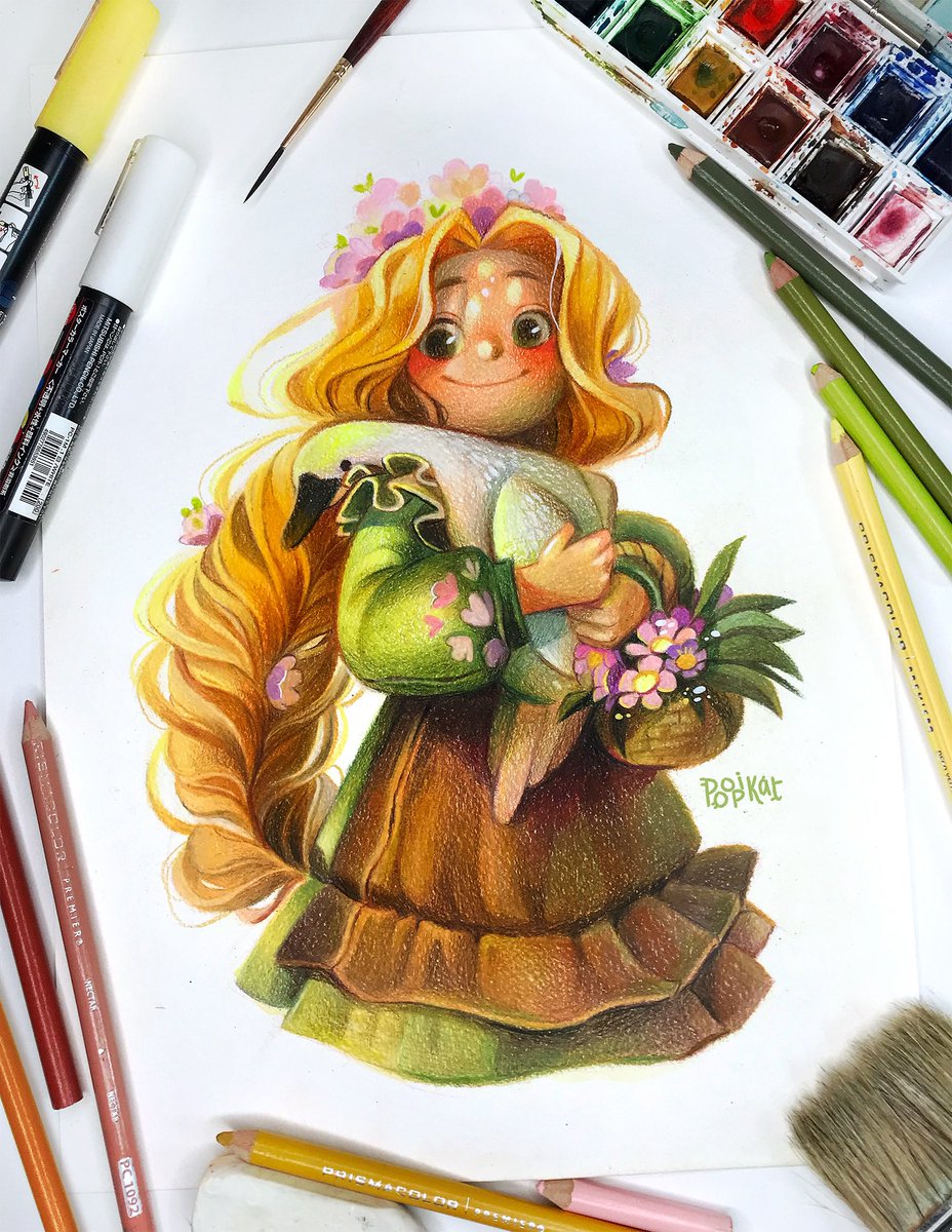 Anyone else love Rapunzel? Here’s a new drawing of her ❤️🥰