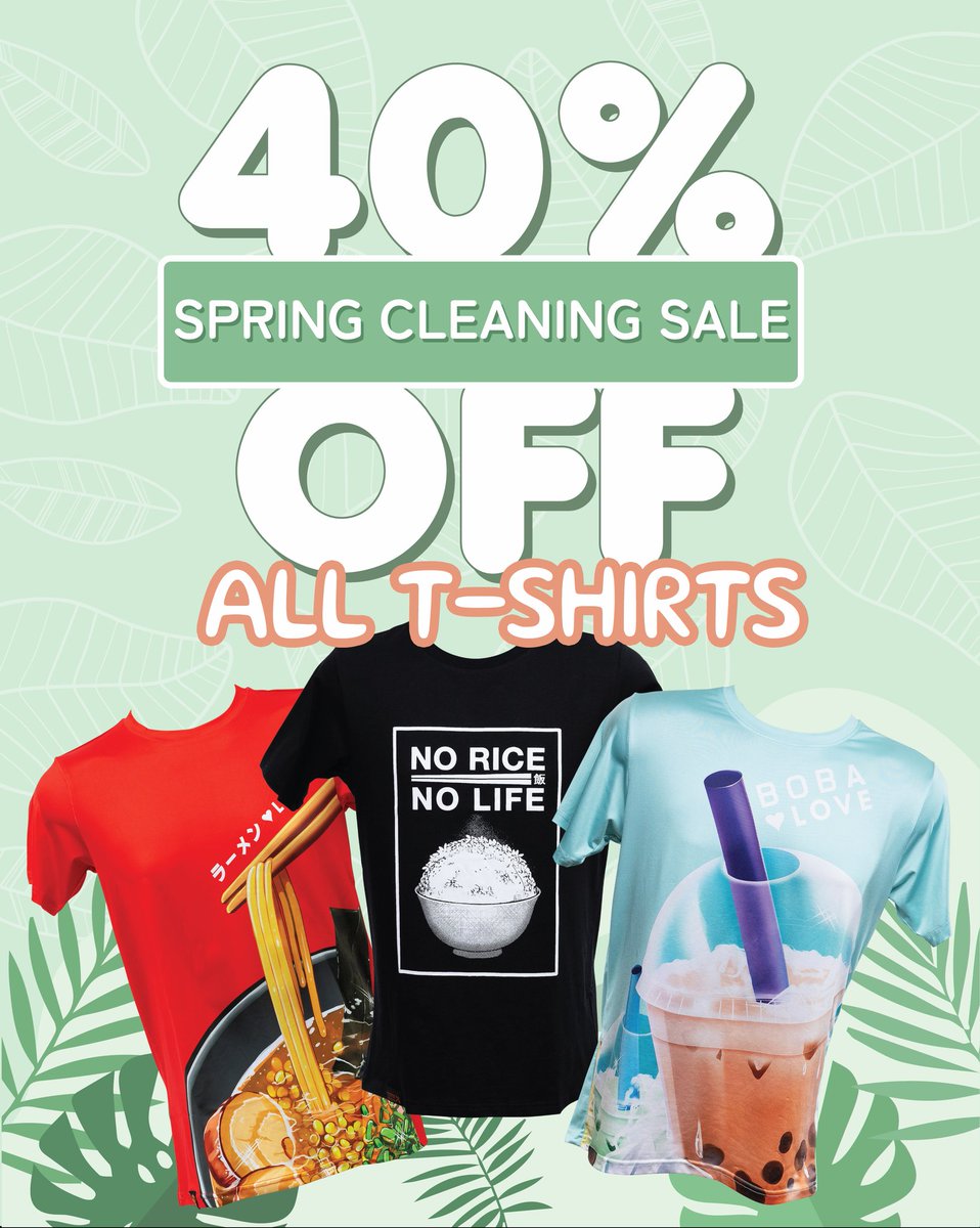 Good Morning and Happy Friday! Starting the Weekend Spring Cleaning Sale game strong with All T-Shirts at 40% Off but Hurry! Sale Ends by Sunday April 14th 11:59PM MDT!