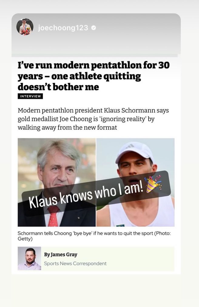 Joe is delighted Klaus knows his name

Does Klaus actually know who protested? 

The ones who 
❤️Wore the T-shirts? 
❤️Wrote to the IOC? 
❤️Called for his resignation
❤️Were interviewed for “Athletes pressing charges” book
❌ or the ones who were silenced?
<a href="/JoeChoongy/">Joe Choong MBE🇬🇧</a>