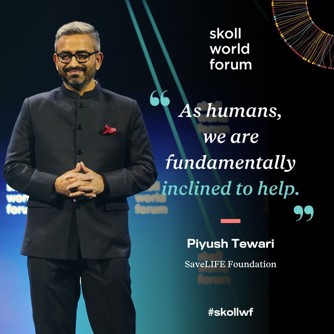 #SkollAwardee @savelifeindia Founder and CEO @piyushtewarii's work is giving people the power to help in times of crisis. #SkollWF