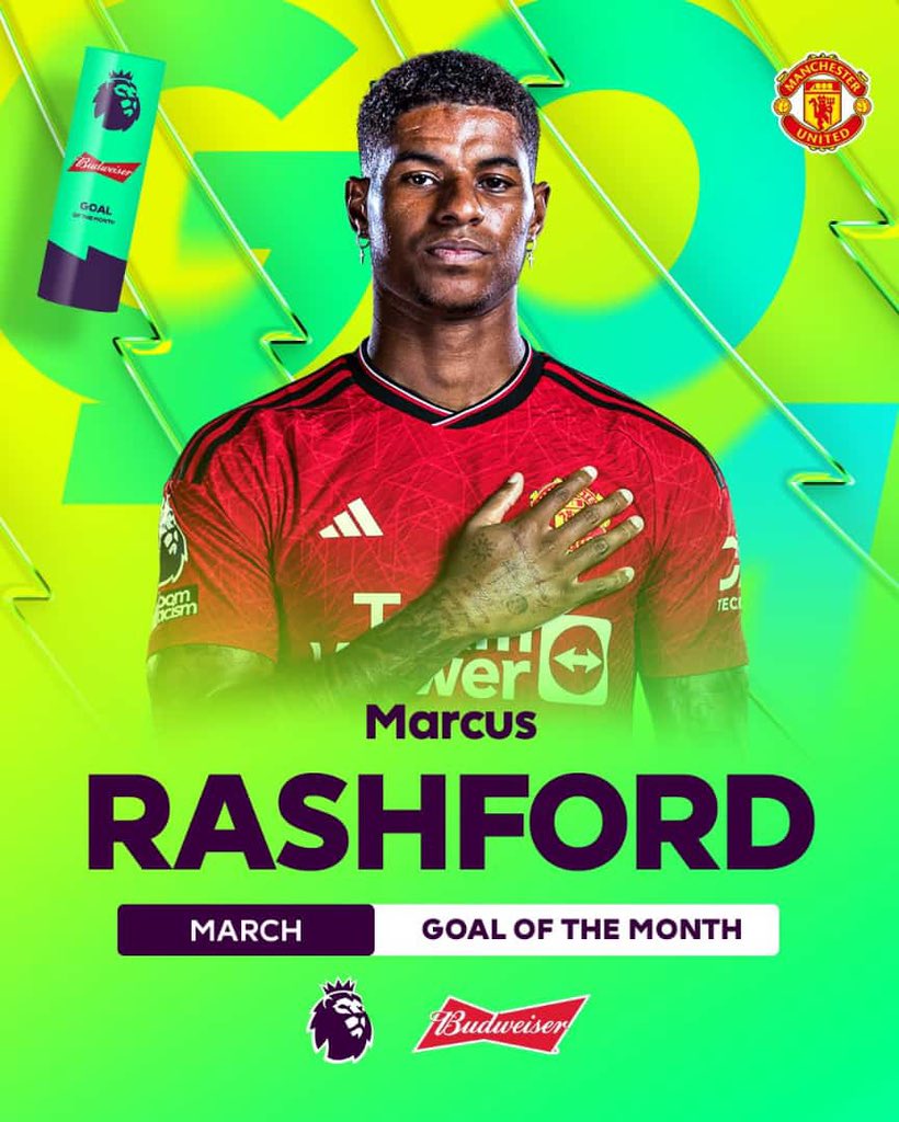 Marcus Rashford belter against city wins the premier league goal of the month ❤️🔥