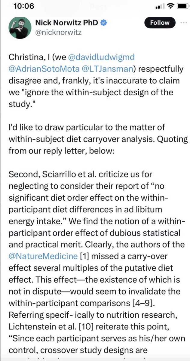 I believe Dr. Sciarillo @CmSciarrillo and colleagues addressed the carryover at the group level and also considered multiple mechanisms in their pre-print that you scooped @davidludwigmd @AdrianSotoMota @nicknorwitz