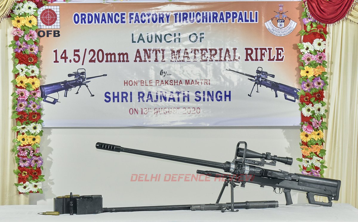 The Border Security Force (BSF) awarded a contract for 40 units of the AWEIL (OFT) VIDHWANSAK Anti-Material Rifle (14.5x114 mm/20x82 mm).