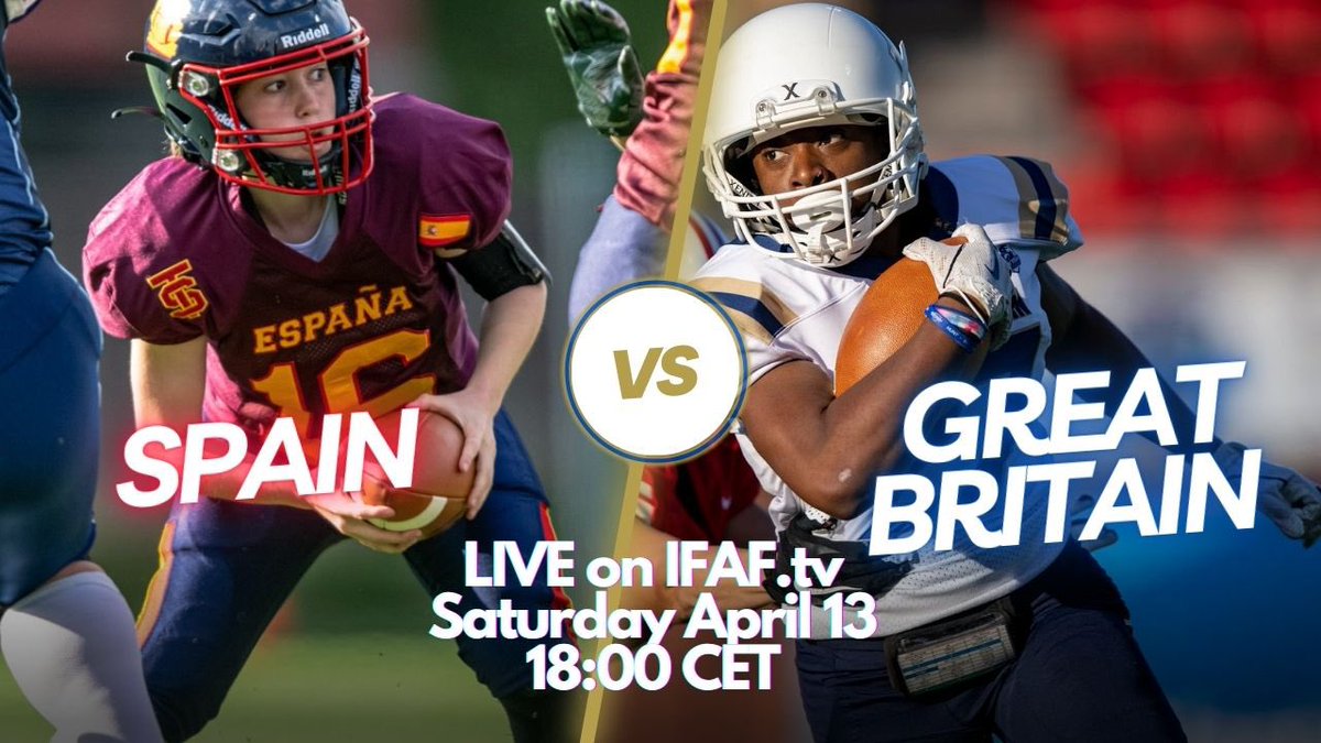 Live on IFAF.tv Spain 🇪🇸 v Great Britain 🇬🇧 IFAF Women’s European Championship 🗓️ Apr 13 at 18:00 CET A victory for Spain would see them crowned European Champions. A victory for Great Britain puts the Lions back in the hunt. Don’t miss a second of the action