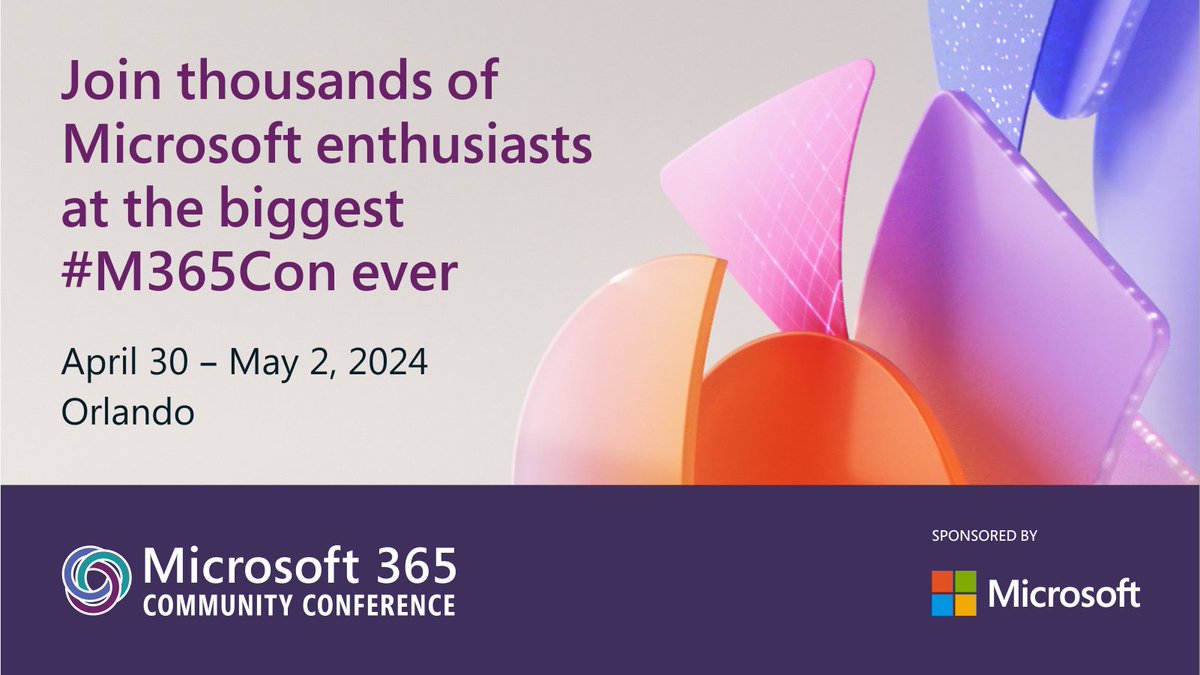There are so many opportunities for learning & collaborating at #M365Con, whether you're a seasoned professional or new to the Microsoft ecosystem. Download the full schedule: m365conf.com/#!/sessions. Register today: m365conf.com