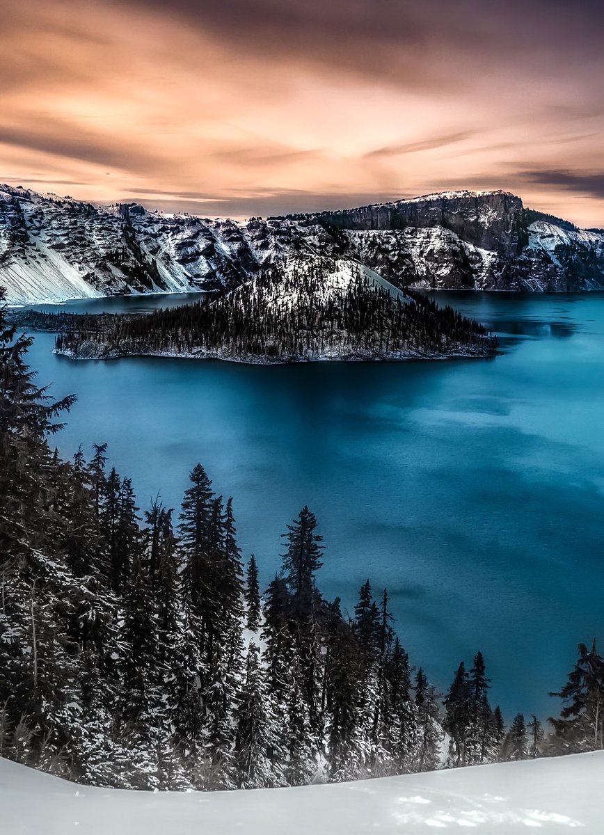 A snow covered Crater lake might just be one of the prettiest things I have seen. 

If someone who was dying asked me to give them one last awe #inspiring place for them to see, I'd recommend crater lake.