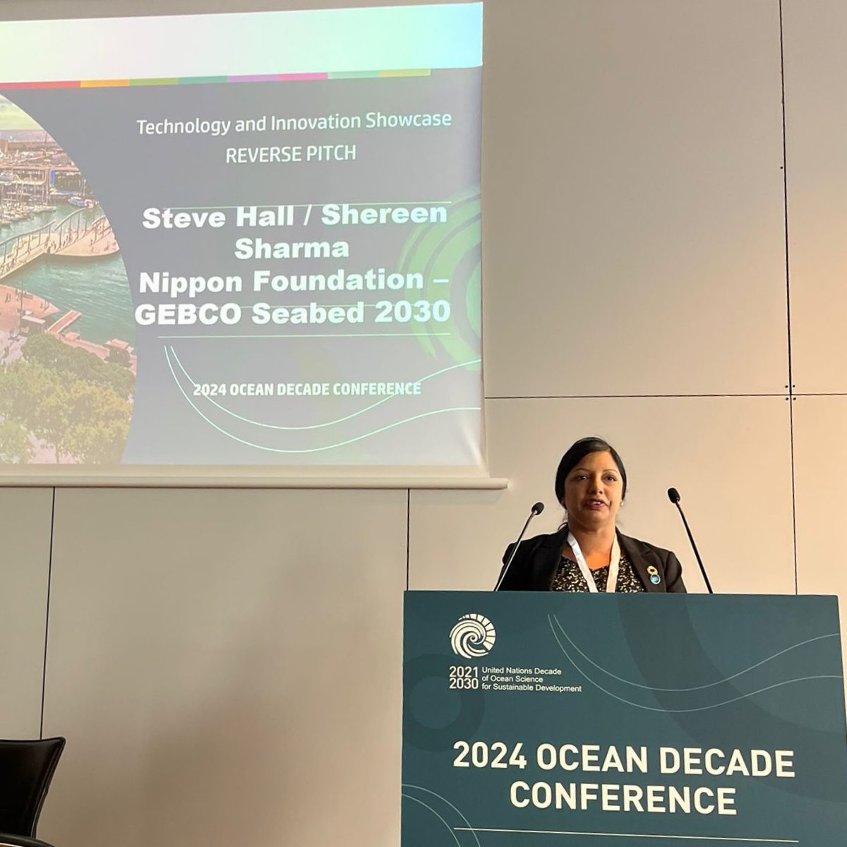 🇪🇸 Recent insights from the @UNOceanDecade Conference! @ShereenSharma1, our Head of Engagement and Development, shared a compelling three-minute 'reverse pitch' to investors and technologists, advocating for innovative strides in #oceanmapping.