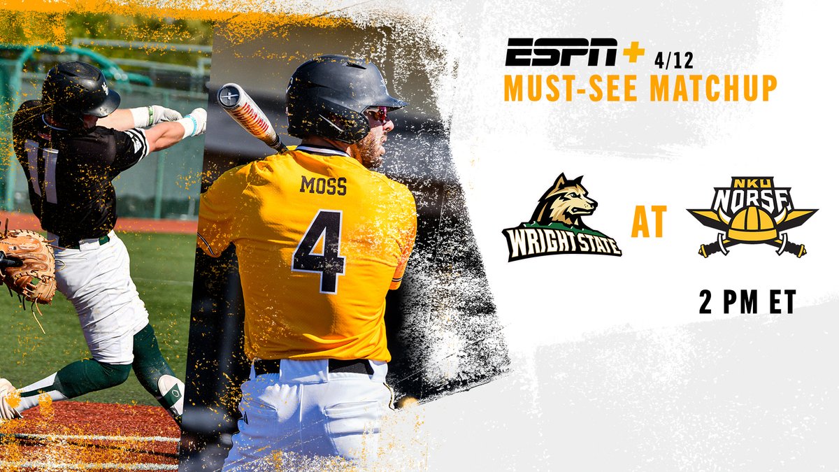 In today's must-see #HLBASE matchup, @NKUNorseBSB hosts @WSURaidergang at 2 p.m. ET on @ESPNPlus in the series opener! 📺: es.pn/4atjN2Q #OurHorizon 🌇