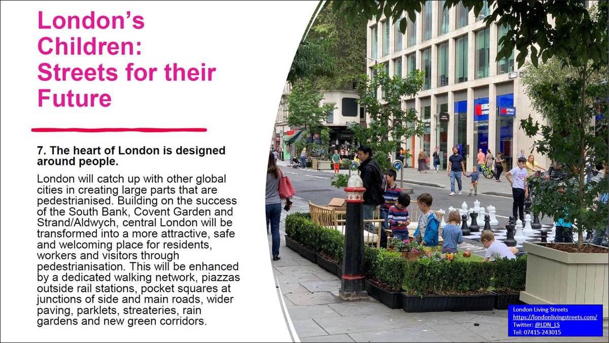 1/2 Our look at our London Mayoral Election 2024 asks ends in the heart of London and a plea for London not to fall behind other world cities in creating great places for those on foot. Yes some progress (eg Strand/Aldwych) but overall no plan to make London a global leader.